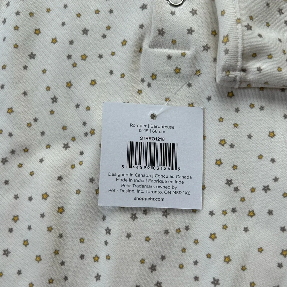 Kids Cream Star-Print Footie One-Piece